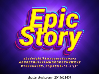 Epic Story Cartoon Pop 3d Text Effect 