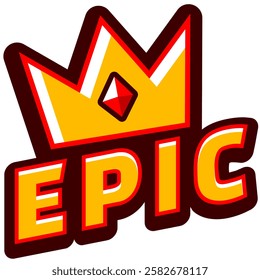 epic text with crown twitch emote