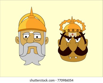 epic traditional faces of gods 