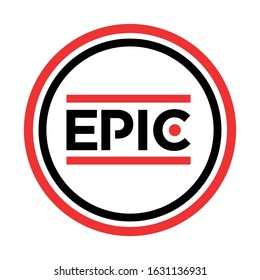Epic word typography logo design.