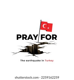 El epicentro del terremoto en Turquía. Recen por Turquía. Ilustración vectorial.