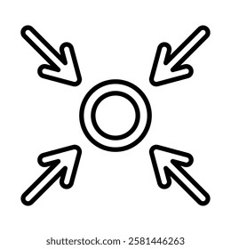 Epicenter Vector Line Icon Design