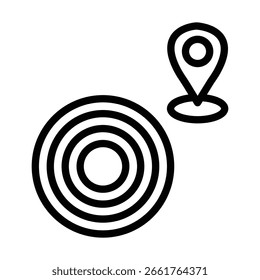 Epicenter Vector Line icon Design