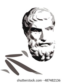 Epicurus - vector portrait of the ancient Greek philosopher