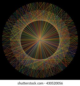 Epicycloid round vector clew for design project on black