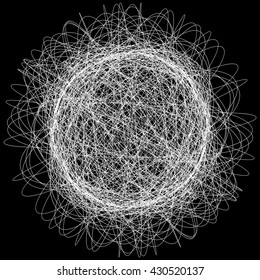Epicycloid round vector clew for design project on black