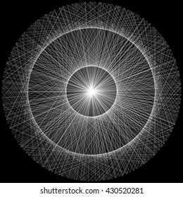 Epicycloid round vector clew for design project on black