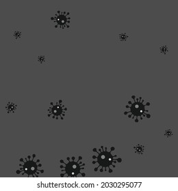 Epidemic Calm Medicine Dark Covid-19 Grey Quarantine Illustration. Danger Sign Black Hospital Sick Monochrome Pandemic Vector. Virus Test Science White Coronavirus Healthcare Backdrop.