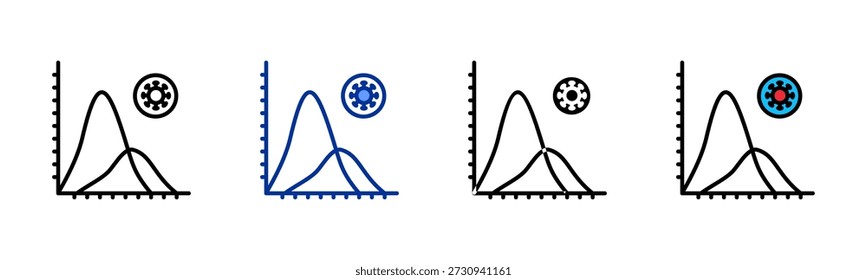 Epidemic Curve icon set multiple style collection
