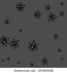 Epidemic Dark Pandemic Sick White Covid-19 Wallpaper. Virus Test Coronavirus Black Danger Sign Healthcare Backdrop. Quarantine Calm Medicine Monochrome Hospital Grey Science Illustration.