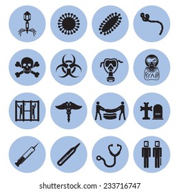 Epidemic icons set