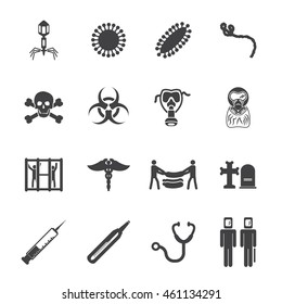Epidemic icons set. Vector illustration.