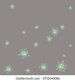 Epidemic Medicine Grey Science Coronavirus Bright Pandemic Wallpaper. Hospital White Covid-19 Calm Quarantine Pastel Sick Illustration. Danger Sign Test Virus Green Mint Healthcare Backdrop.