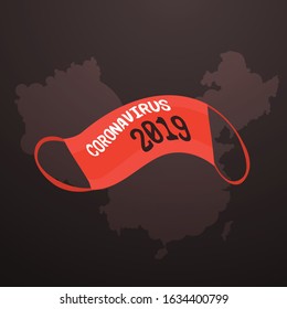 epidemic MERS-CoV bacteria icon floating influenza virus cell wuhan coronavirus 2019-nCoV pandemic medical health risk chinese map background horizontal vector illustration