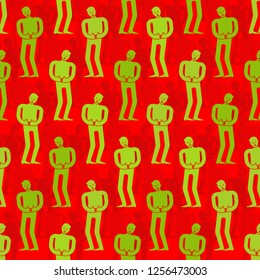Epidemic pattern seamless. Pain Human background. Virus and microbes ornament. Bacteria and epidemy. Sick person. diseased human symbol. curl up in pain