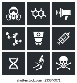 Epidemic protection Vector Isolated Flat Icons Set