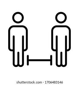 Epidemic social distance Concept, Social isolation on White background,  Public Awareness Message Vector Icon Design, Prevention of Coronavirus Disease (COVID-19) Symbol