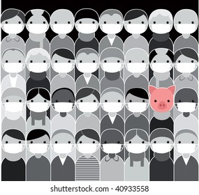 Epidemic. Swine flu concept