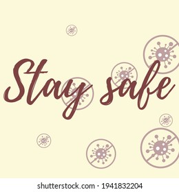 Epidemic Take Care Pink Test Pandemic Danger Sign Illustration. Sick Dark Quarantine Pastel Text Stay Safe Asian Flue Vector. Red Stop Covid Covid-19 Virus Yellow Coronavirus Healthcare Backdrop.