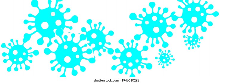 Epidemic White Quarantine Turquoise Test Healthcare Vivid Covid-19 Vector. Danger Sign Neon Sick Bright Coronavirus Blue Pandemic Illustration. Science Vibrant Virus Medicine Backdrop.