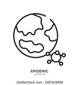 Epidemical worldwide outline. Isolated epidemical worldwide on white background.