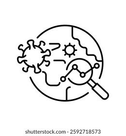 Epidemiological surveillance line icon. Vector isolated element. Editable stroke.