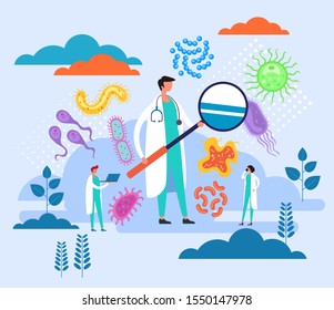 Epidemiology Research Laboratory Concept. Vector Flat Graphic Design Cartoon Illustration