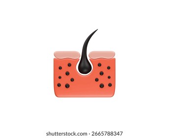 epidermis icon 3d illustration render