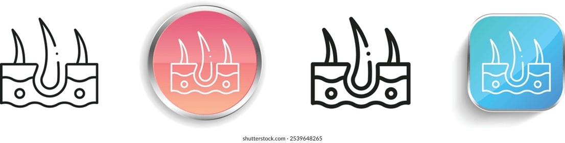 ícone da epiderme. Design fino, linear, regular e estilo botão isolado no fundo branco