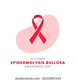 Epidermólise Bollosa consciência Projeto de fundo do dia com fita de seda vermelha.