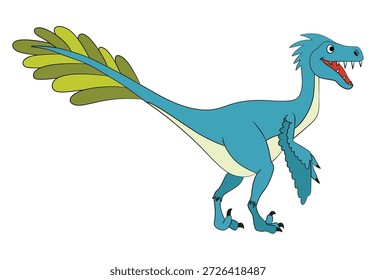 Epidexipteryx aislado en un fondo blanco