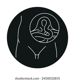Epigastric hernia line icon. Vector isolated element. Editable stroke.