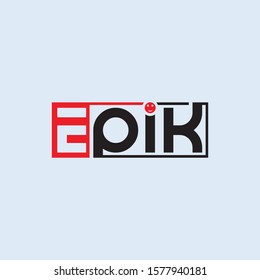 Epik Typography logo sign Vector Template Design.