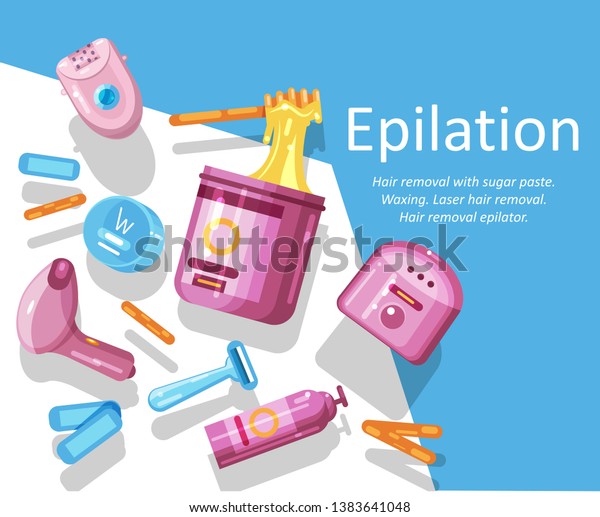 Epilation Depilation Template Banner Poster Sugar Stock Vector