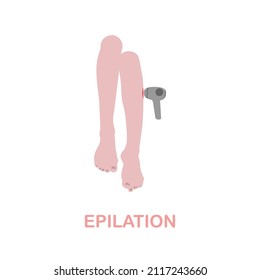 Icono plano de empilación. Signo de elementos de color de la colección del salón de belleza. Icono de Epilación plana para diseño web, infografía y más.