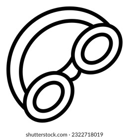 Vector de contorno de icono de gafas de epilación. Tratamiento láser. Eliminación del cabello