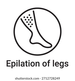 Epilation der Beine Symbol. Vektorliniensymbol für eine Website, Produktkarte, Präsentation und mobile App, Verpackung oder Anleitung. Bearbeitbares Umrisszeichen