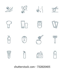 Epilation Vector Icons Set