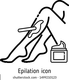 Epilation wax or sugaring vector line icon. Use for online shop, beauty salon or blogger, specialist story highlights. Isolated on white background.
