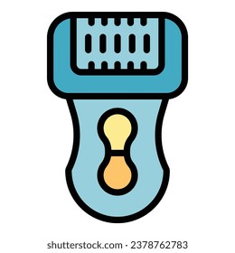 Vektorgrafik des Epilator-Pflegesymbols. Haarausfall. Farbe für die Cremeentfernung flach