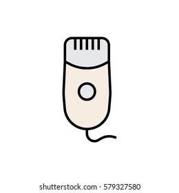 Epilator flat line icon, electric shaver