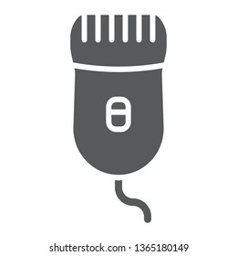 Epilator glyph icon, beauty and shave, depilation sign, vector graphics, a solid pattern on a white background, eps 10.