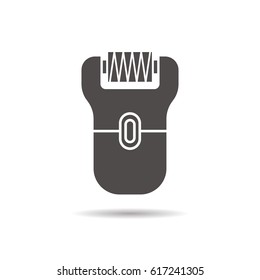 Epilator glyph icon. Drop shadow silhouette symbol. Electric shaver. Negative space. Vector isolated illustration
