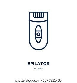 epilator icon from hygiene collection. Thin linear epilator, care, skin outline icon isolated on white background. Line vector epilator sign, symbol for web and mobile