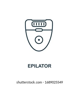 Icono del Epilador. Elemento de estilo de línea de la colección de higiene. Icono de Epilator delgado para diseño web e infografía.