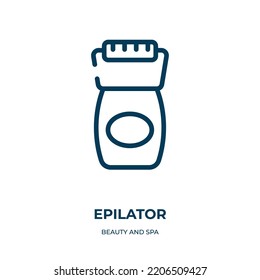 Epilator-Symbol. Lineare Vektorgrafik aus der Beauty- und Spa-Kollektion. Vektorgrafik des Leitbildes. Dünnliniensymbol für Web- und mobile Apps, Logo, Printmedien.