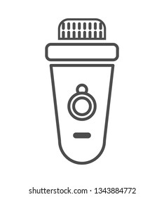 epilator icon. vector outline illustration on white background.