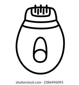 Epilator line icon. Removal of unwanted body hair. Self-care, skin care and health. Hygiene and beauty everyday procedure. Vector Cartoon illustration isolated on the white background. 