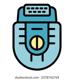 Epilator procedure icon outline vector. Hair epilation. Skin hair removal color flat