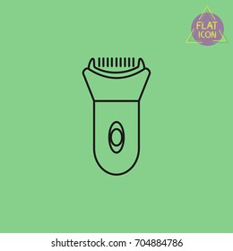 epilator shaver line icon